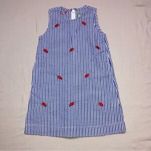 Castaway Nantucket Patriotic 4th July Dress Girls 4 Lobster Seersucker America